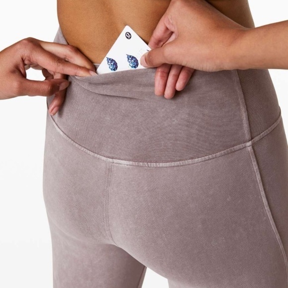 Lululemon Athletica Inner Glow High Rise Tight Cotton Washed Half Moon Gray 4 - Picture 5 of 12